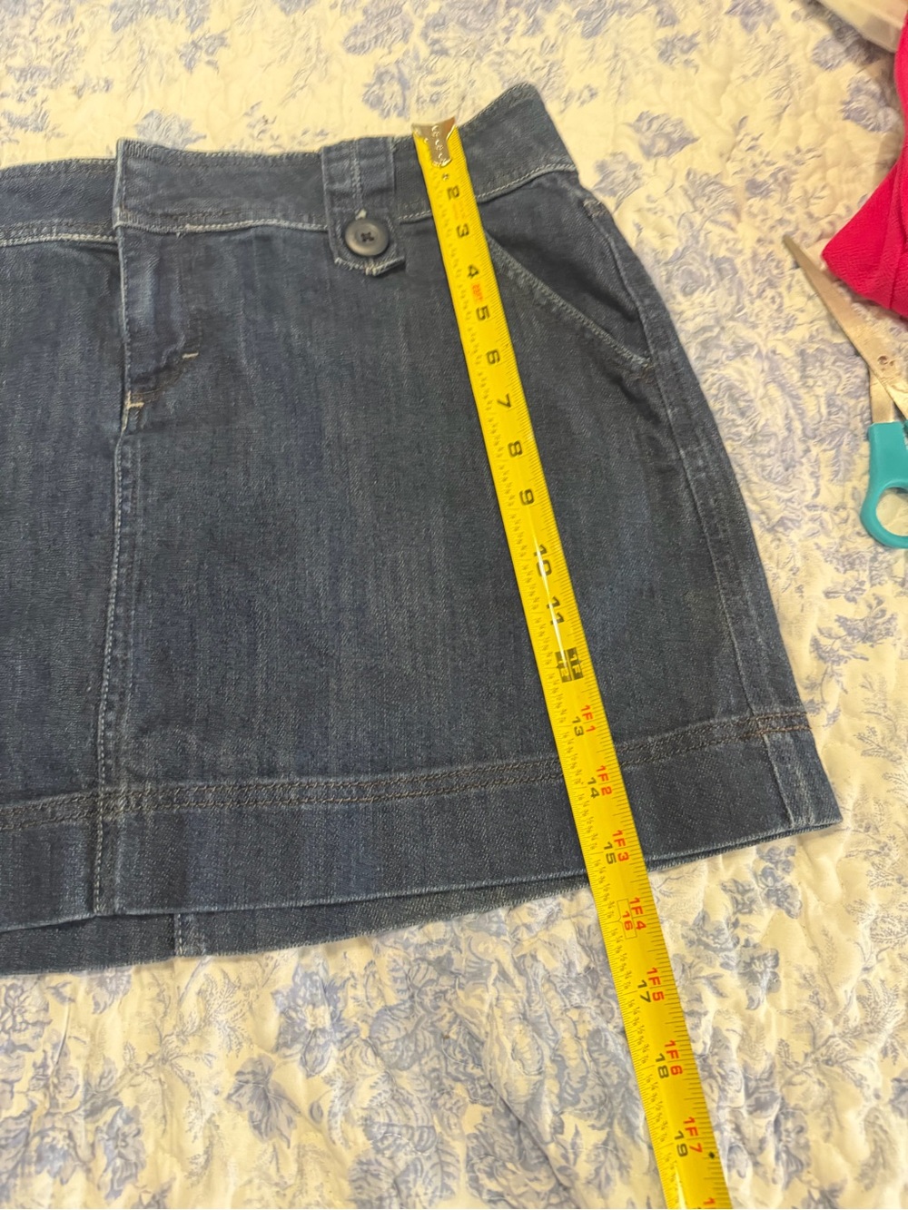 Elle Dark Blue Denim Mini Skirt - Picture 2 of 7